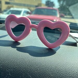 Free With Purchase Pink Heart Sunglasses